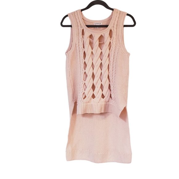 Venus Knit tunic size Medium hi lo chunky knit ballerina pink - Picture 1 of 7